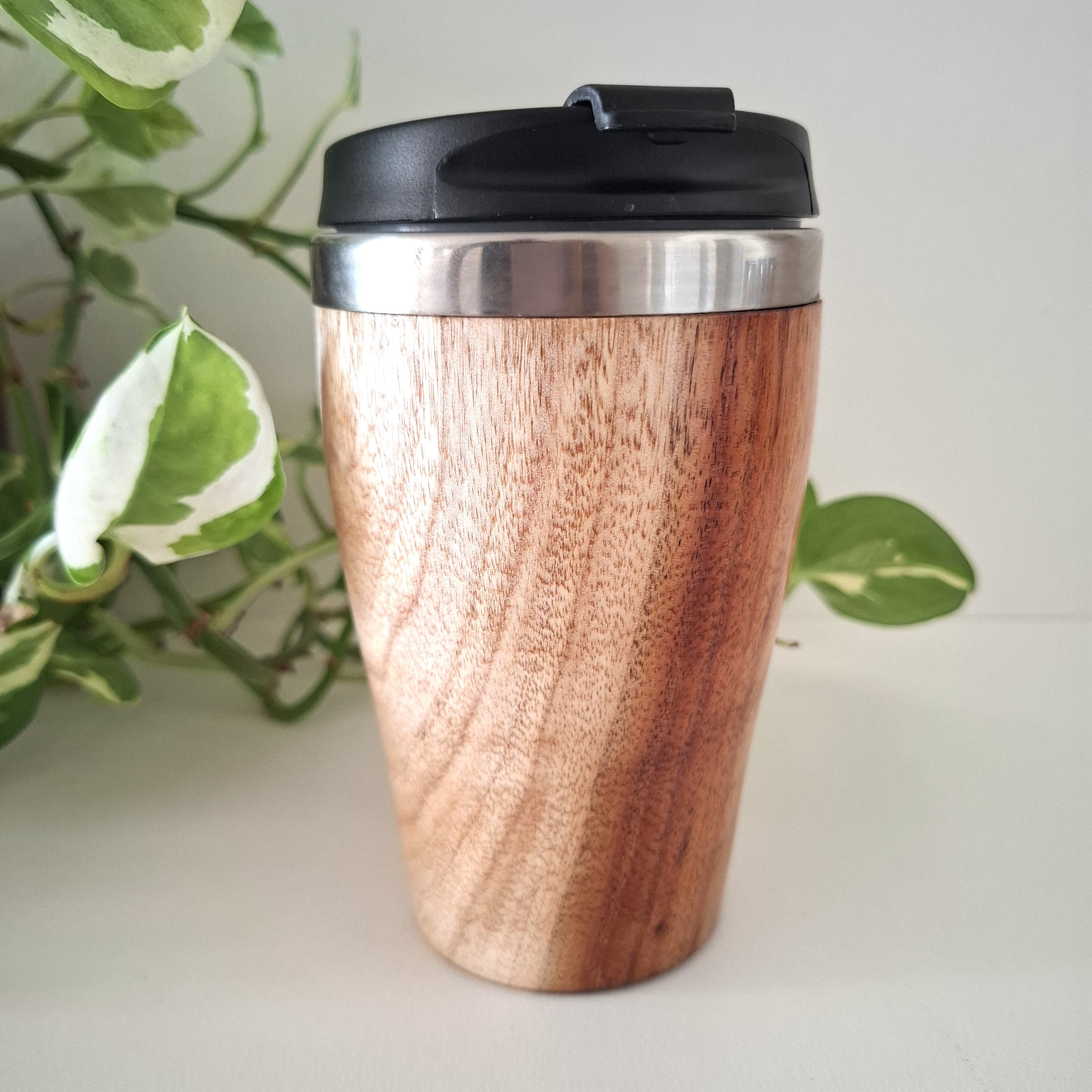 Handmade Wooden Travel Mug: Insulated Eco-Friendly Coffee Tumbler