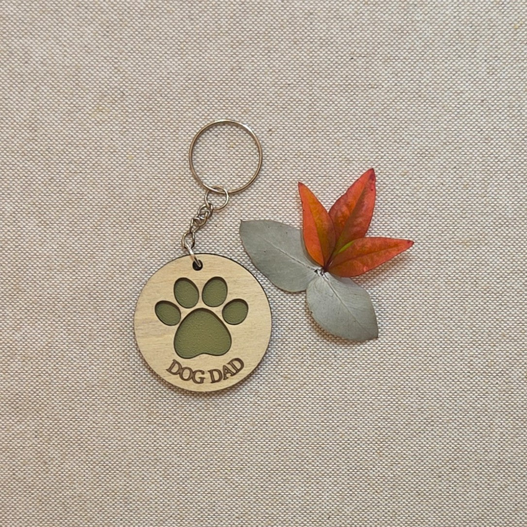 DOG DAD - Handcrafted Timber Keyrings