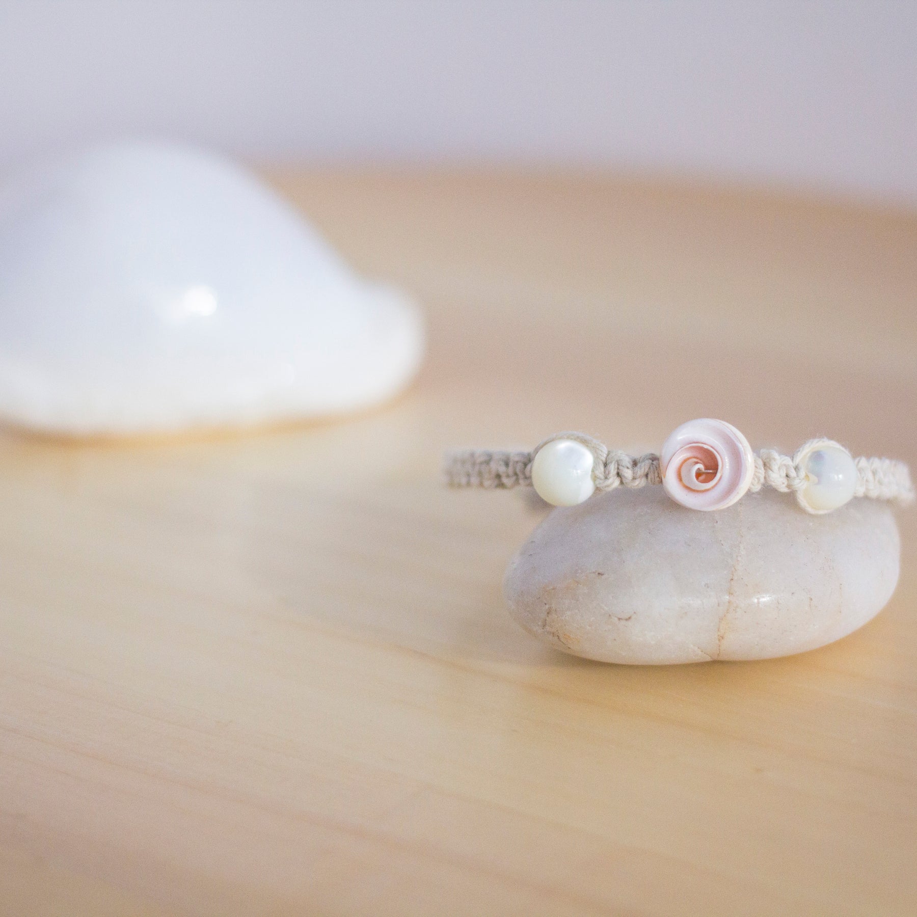Shell and Mother of Pearl Macrame Wrap Bracelet | Cotton Cord Jewellery | Gift Set
