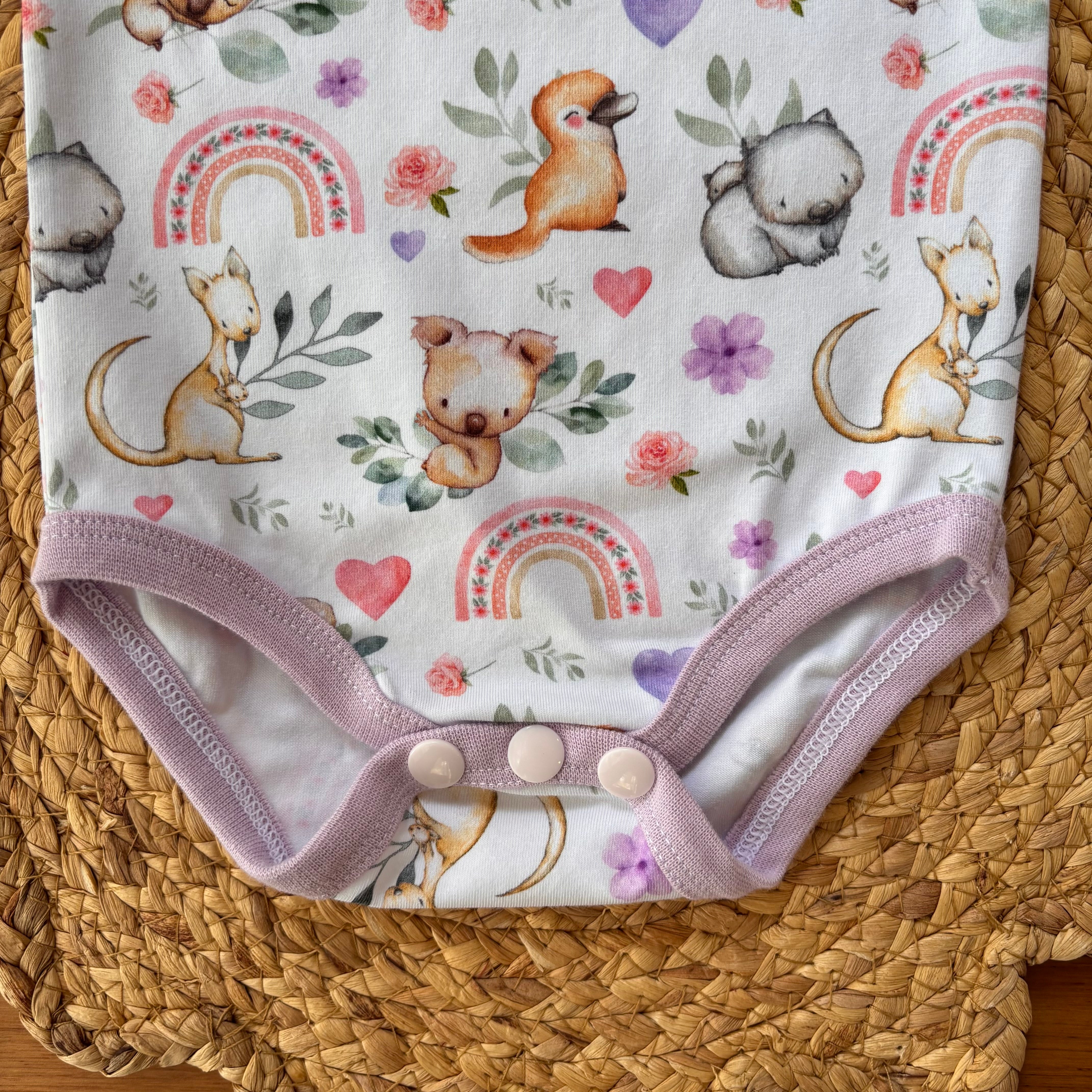 Baby Tank Bodysuit Gift Set | Purple Koalas | Size premmie to 2 | Made to Order