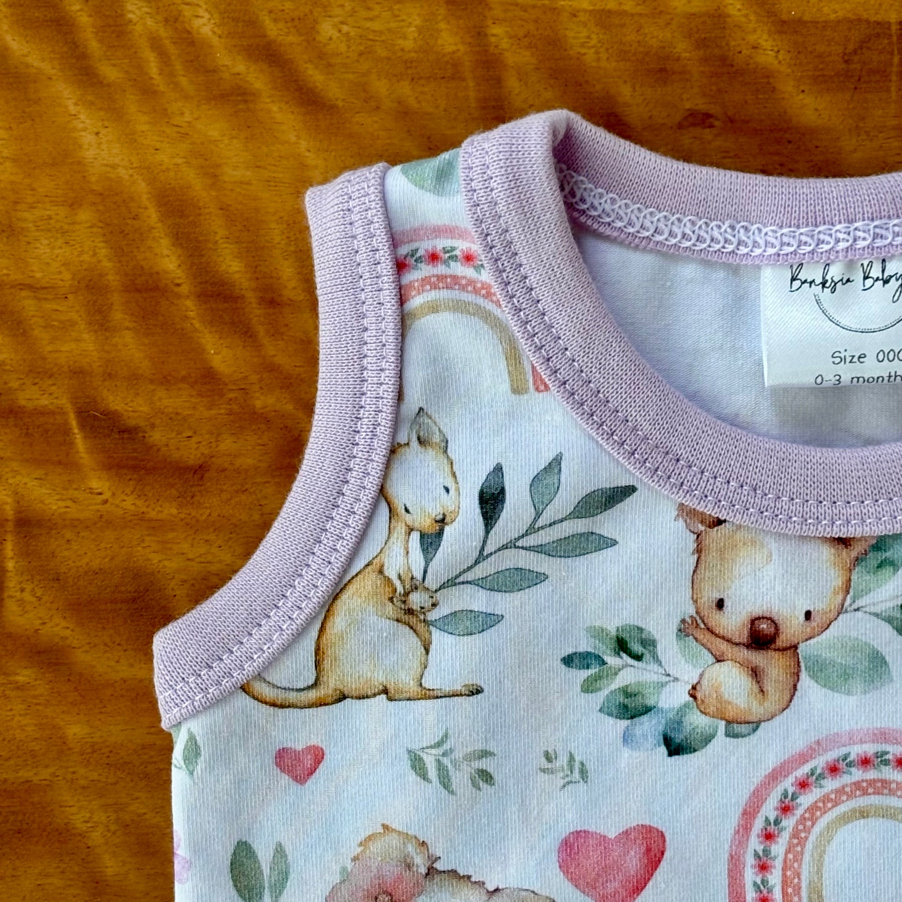 Baby Tank Bodysuit Gift Set | Purple Koalas | Size premmie to 2 | Made to Order