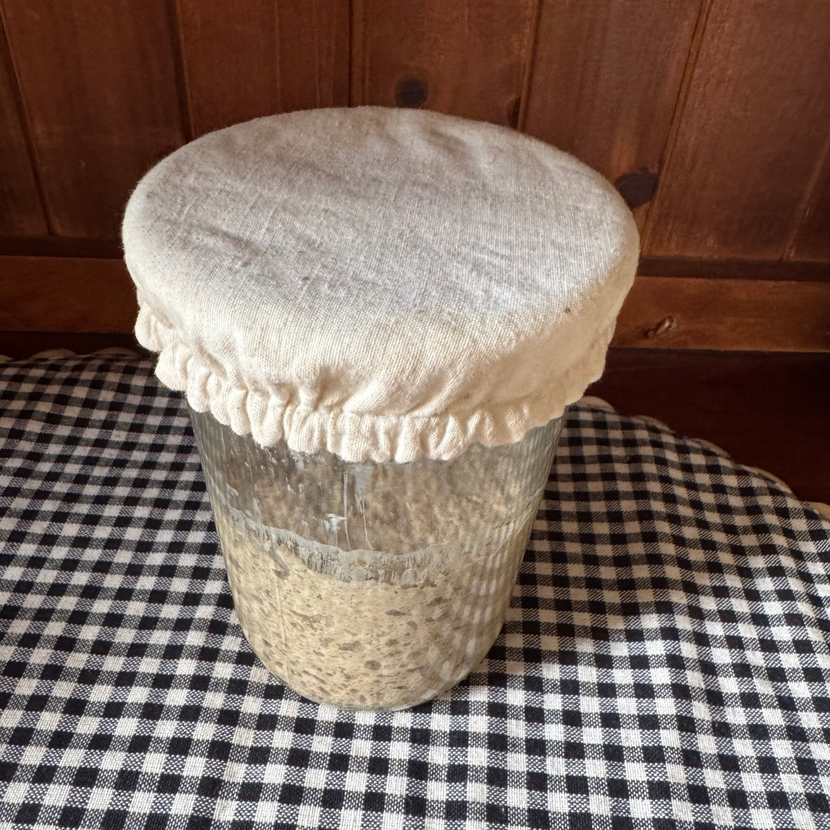 Natural Cotton Sourdough Starter Jar Cover – Handmade in Tasmania