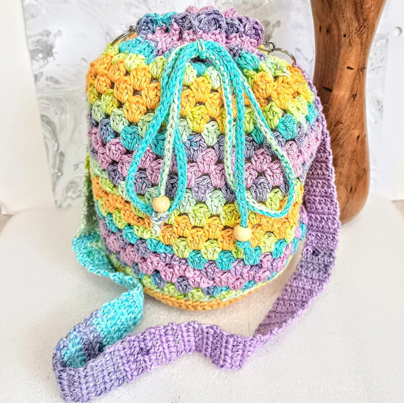 Midi Crochet Drawstring Shoulder Bags