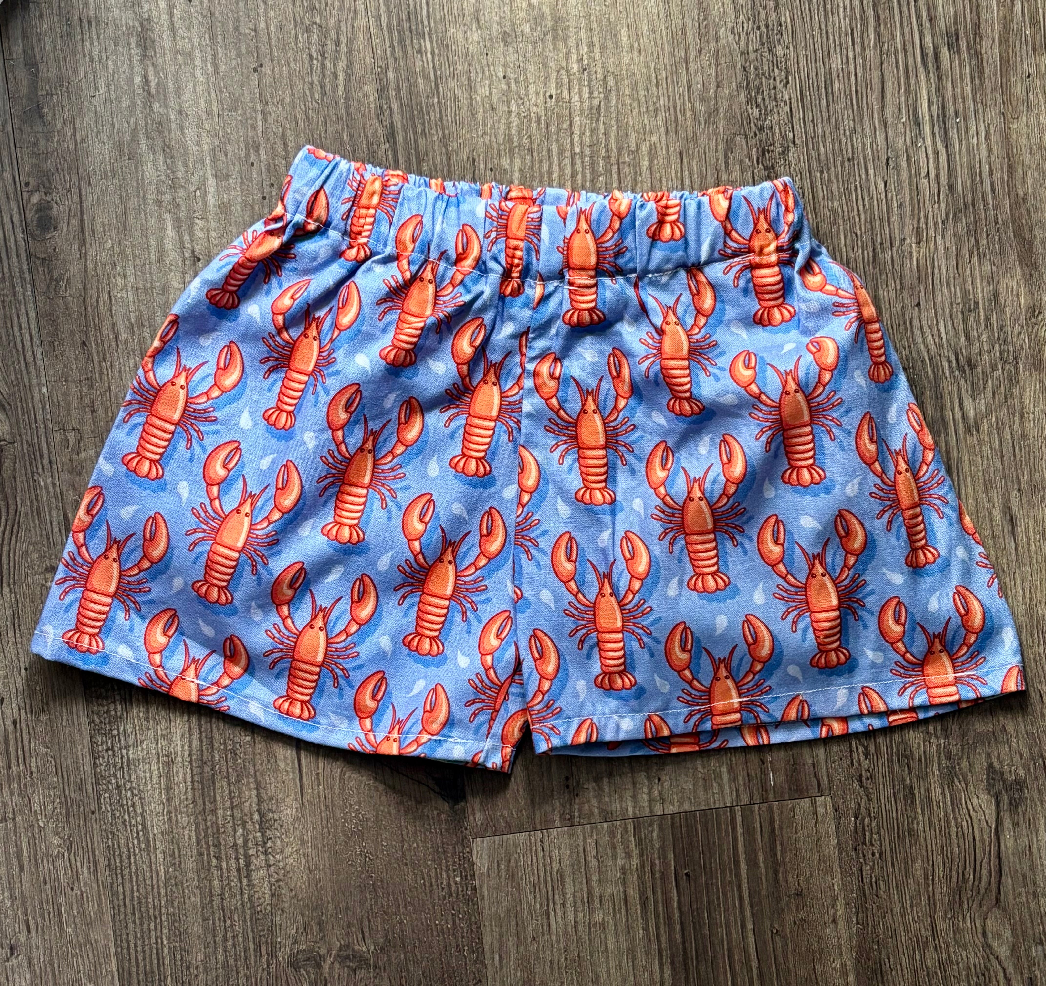 Kids shorts sizes 1 & 2 Pinchy Lobster