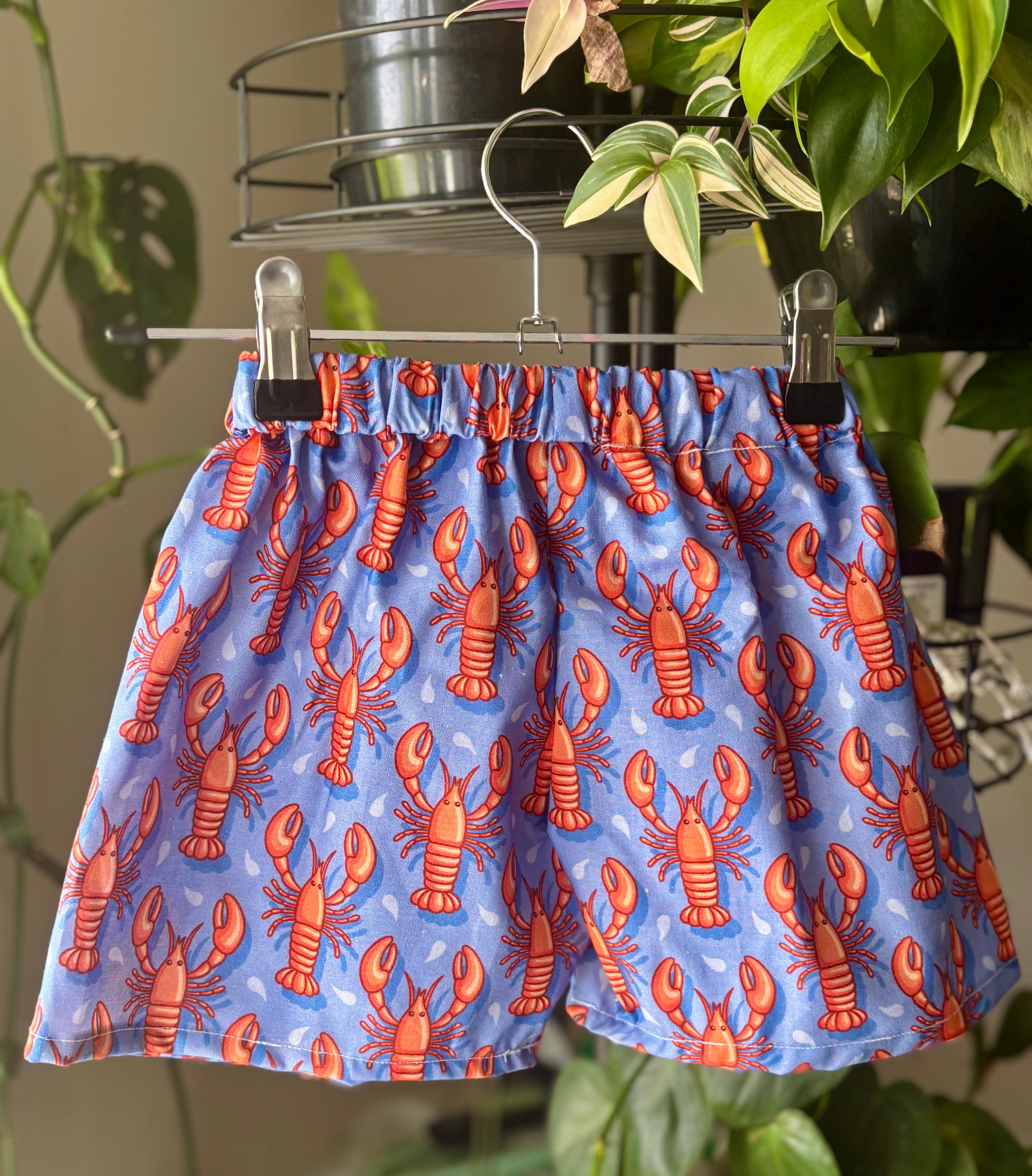 Kids shorts sizes 1 & 2 Pinchy Lobster