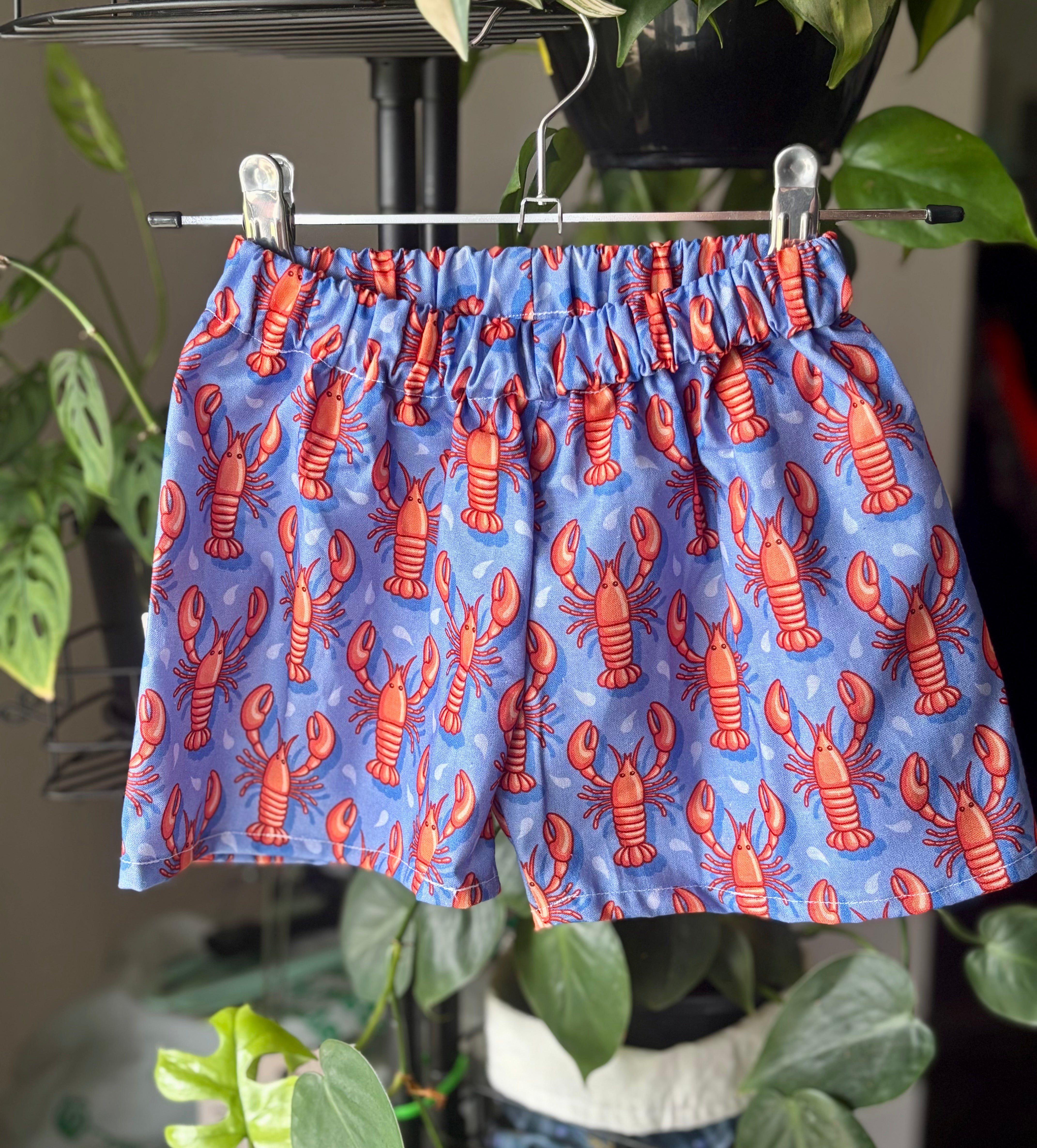Kids shorts sizes 1 & 2 Pinchy Lobster