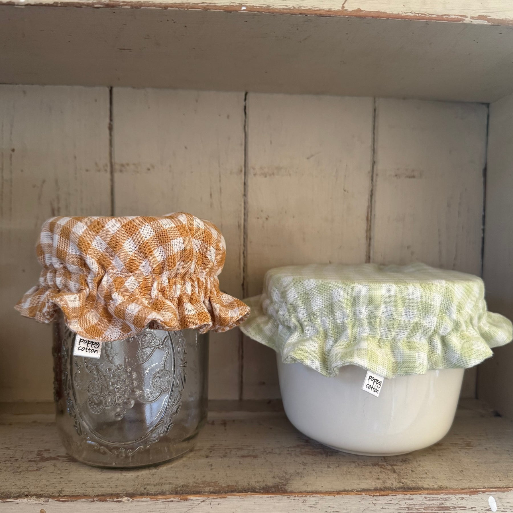 Reversible Cotton Muslin Jar Covers – Set of 2 for Sourdough Starter
