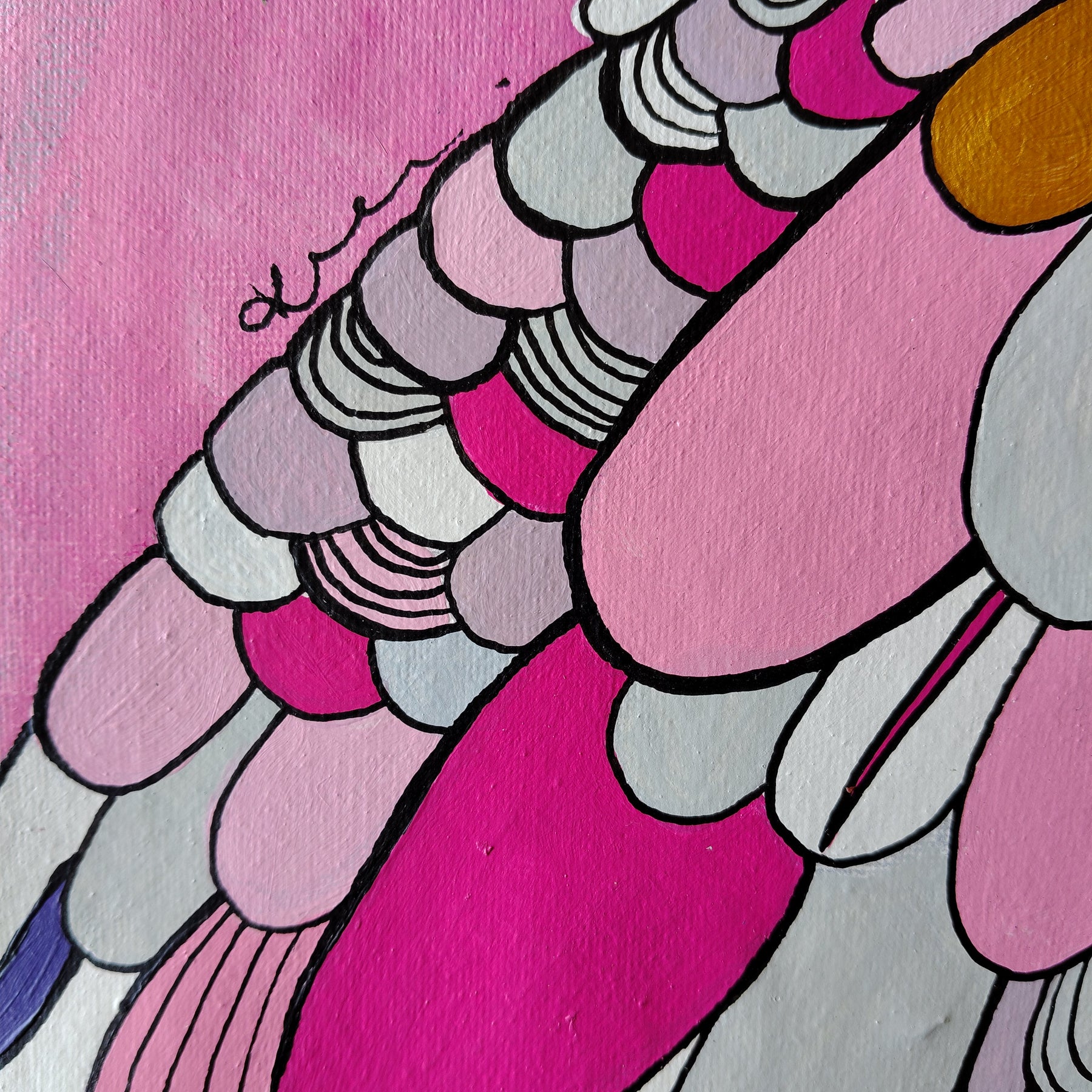 A3 ORIGINAL ARTWORK - "It's a Fancy Bin Chicken #2"- abstract art