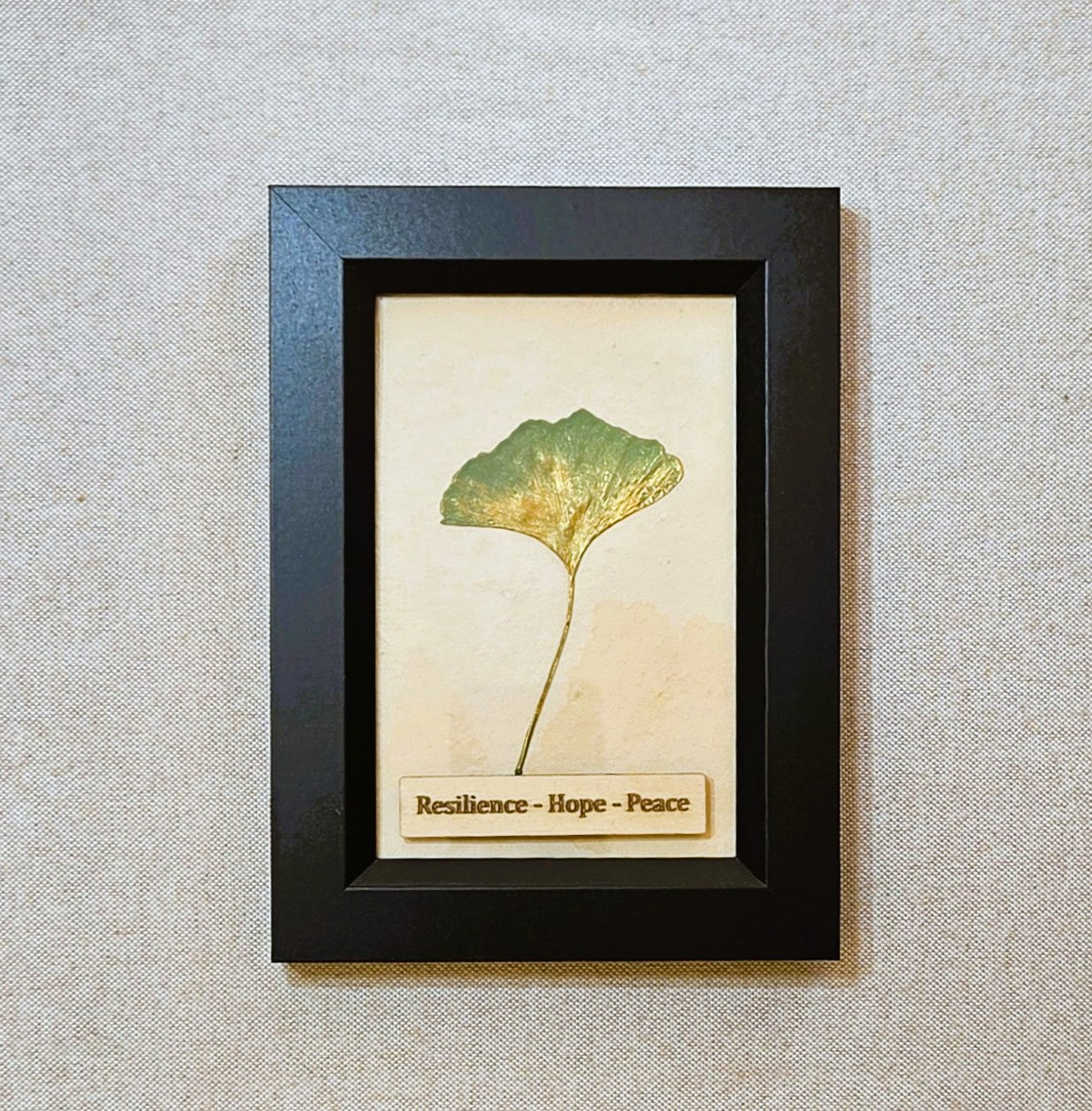 Ginkgo Leaf Art – Resilience • Hope • Peace - Black Frame