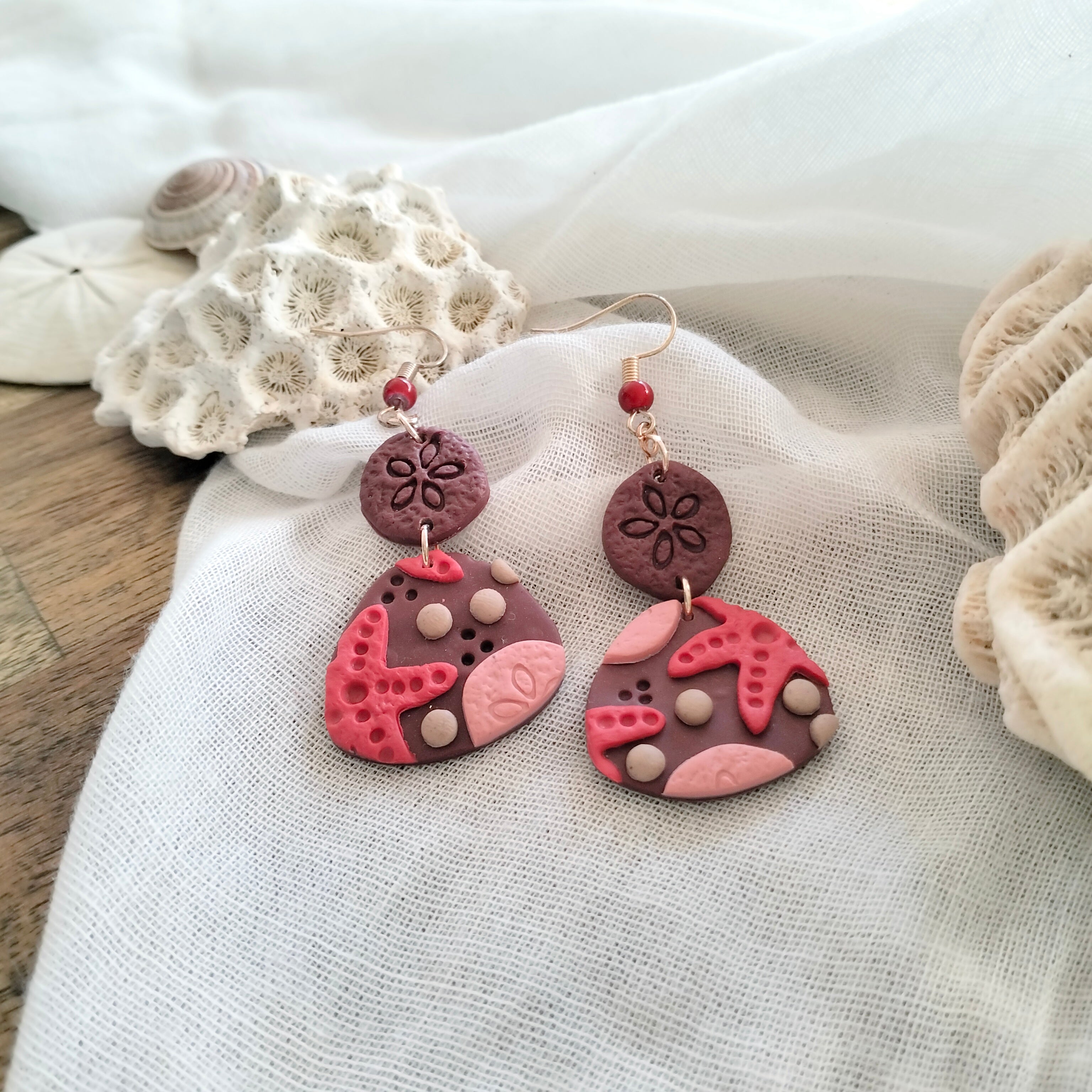 Earrings - Pink Beachcombers Collection - Artful Dangles