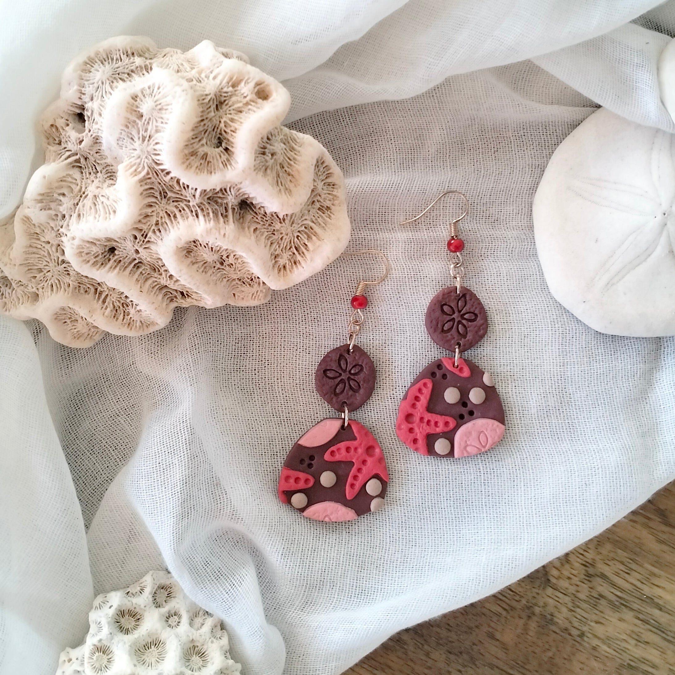 Earrings - Pink Beachcombers Collection - Artful Dangles