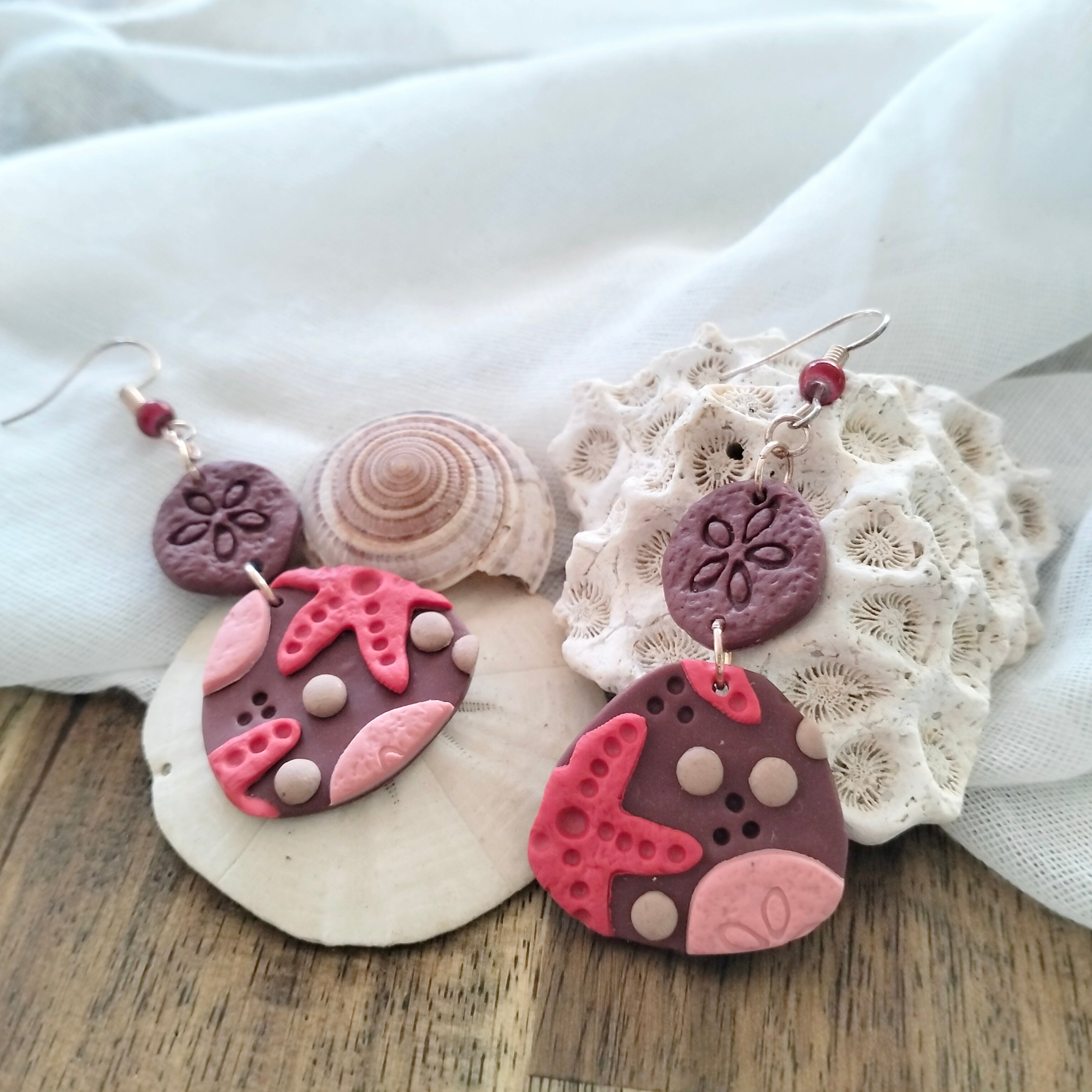 Earrings - Pink Beachcombers Collection - Artful Dangles