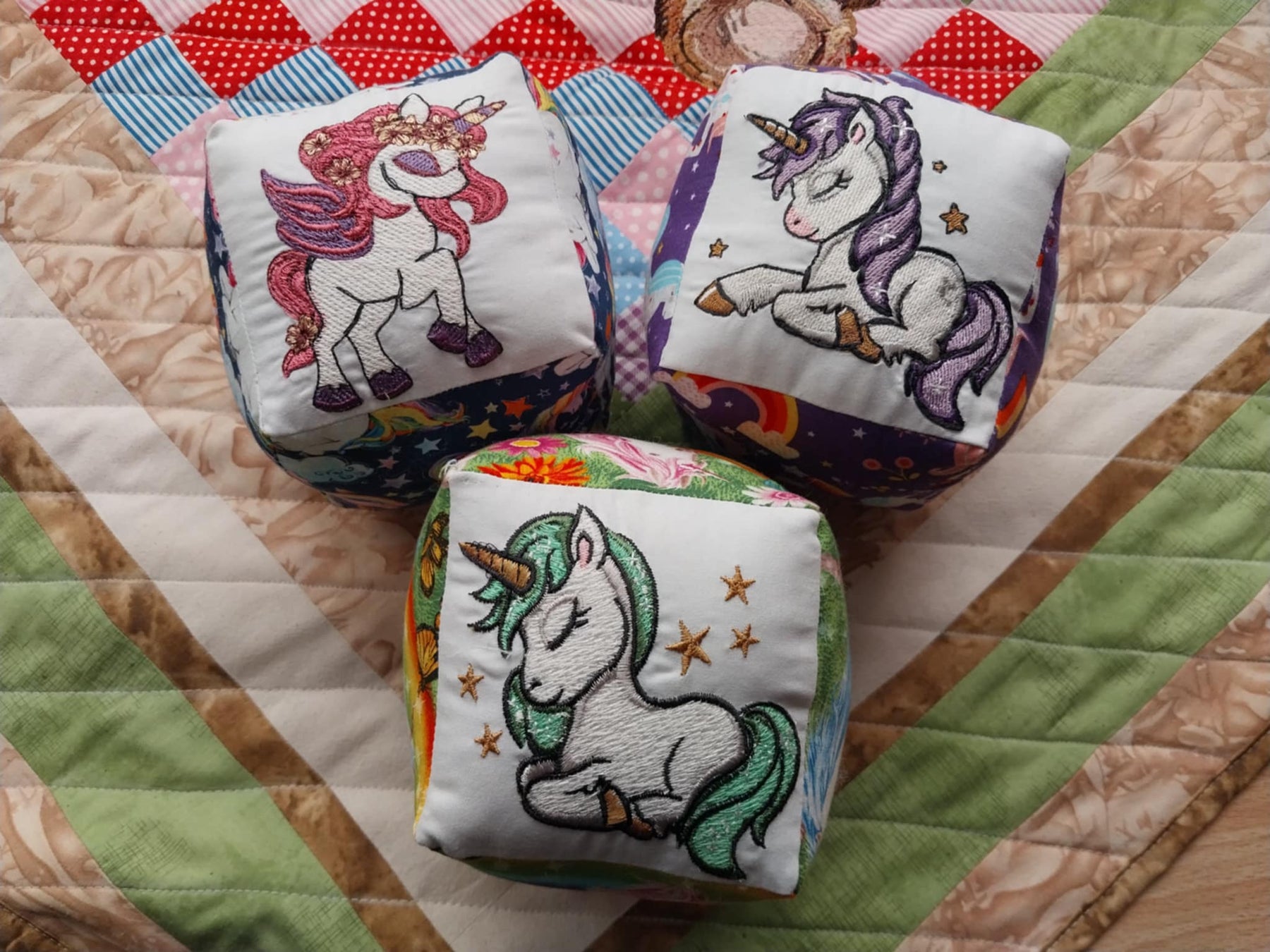 "Unicorns" Soft Baby Blocks