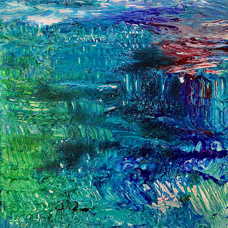 Ripples 1 ORIGINAL CANVAS PAINTING 25.4x25.4x3.5cm by Margo Humphries