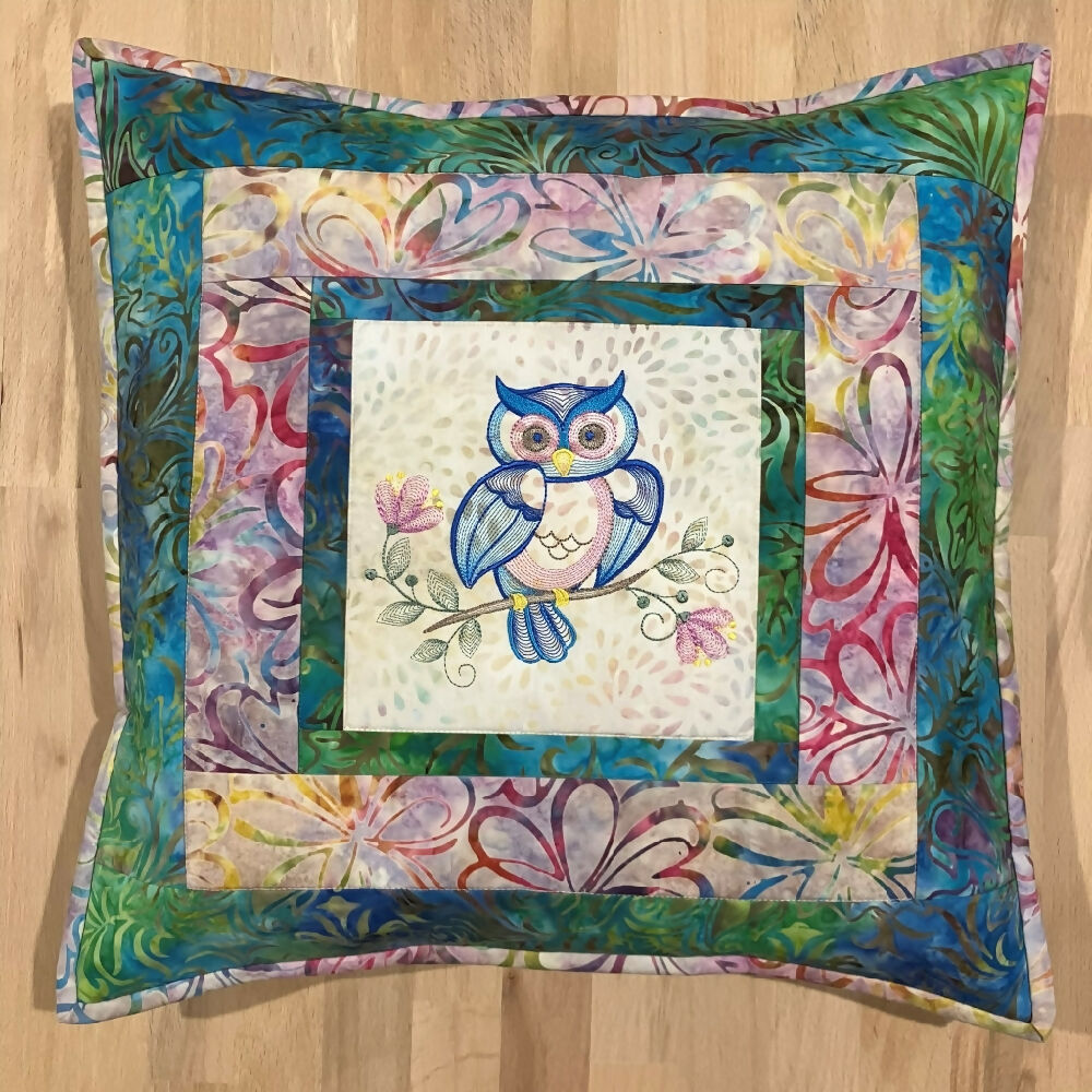 cushion cover handmade Australia batik - owl