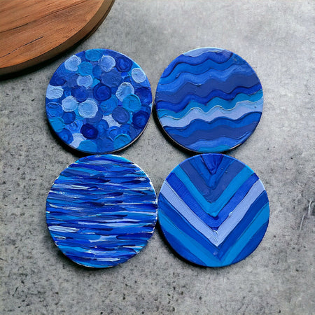 Ceramic Coasters | Hand - Painted | Pack of 4