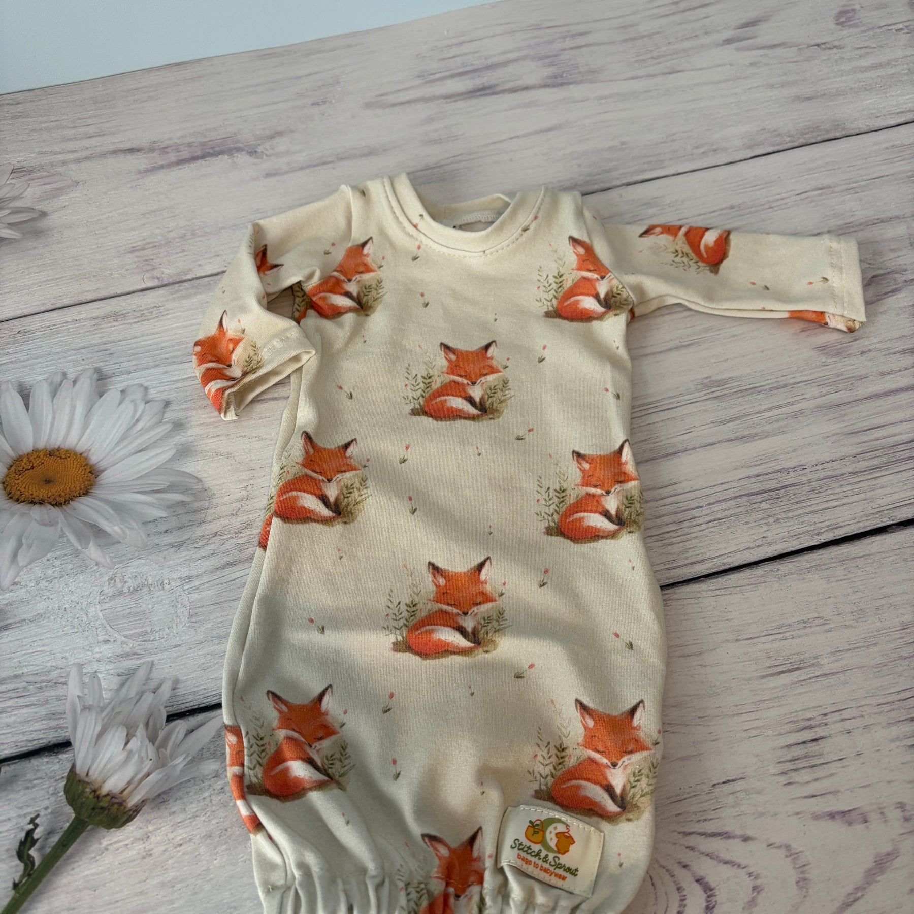 Sleeping Fox Babies Gown Premmie size 0000