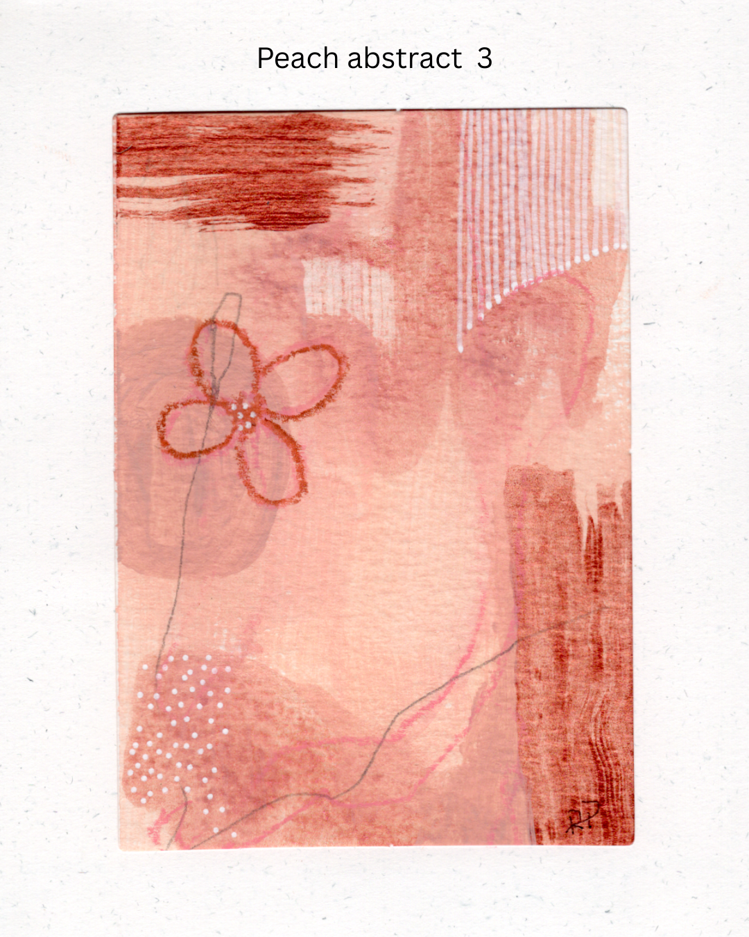 Original Mixed Media Greeting Cards I Peach Abstract Collection