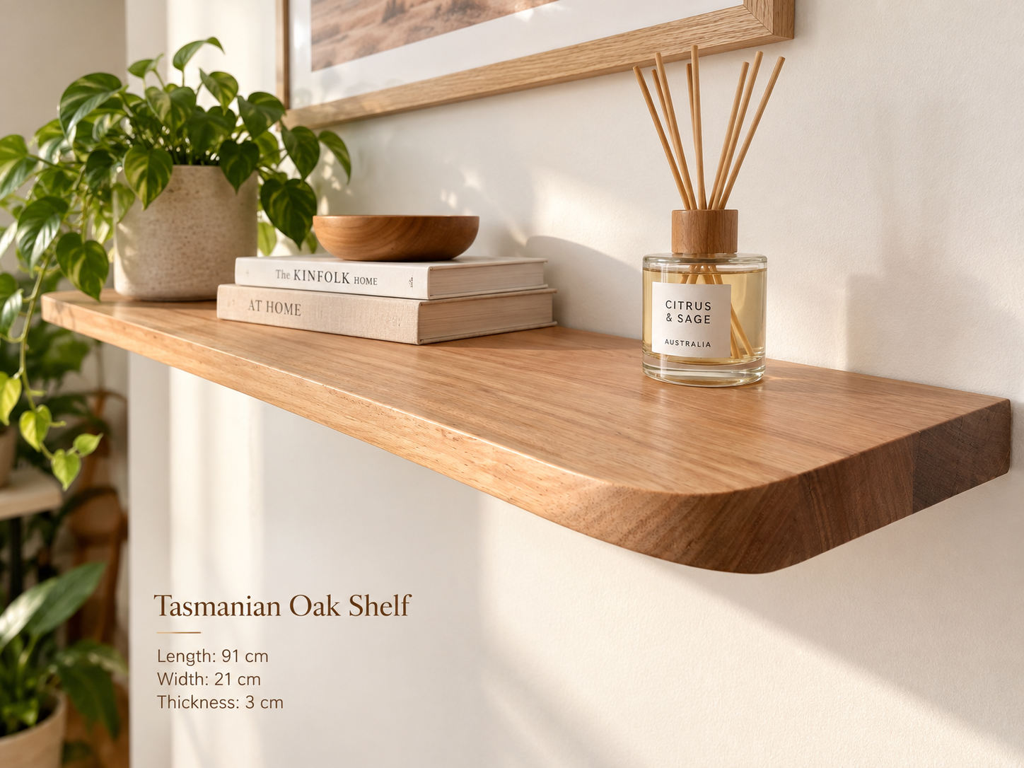 Tasmanian oak Floating shelf 900mm