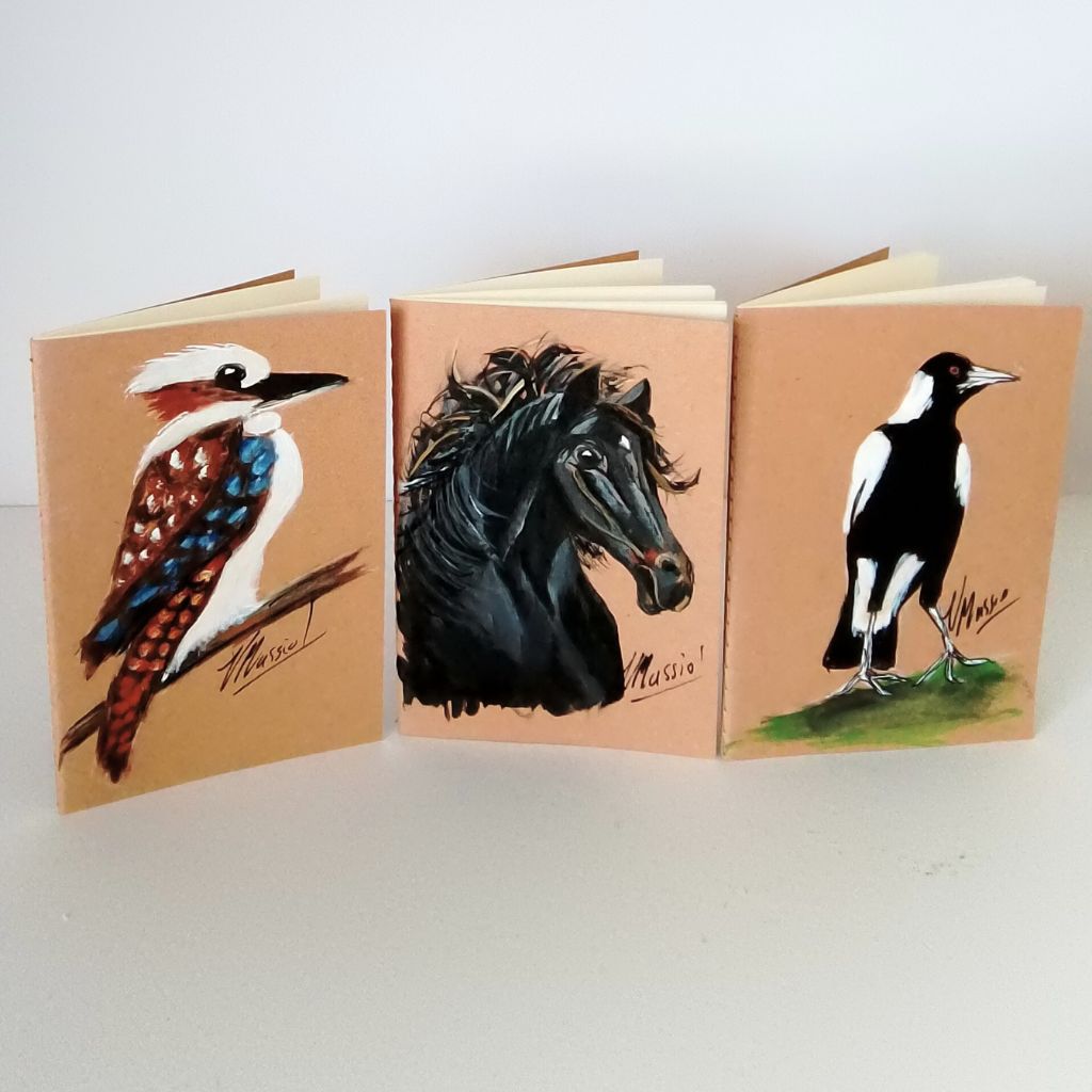 Handpainted Pocket Notebooks. Single or Set of 3. 5 Bird Designs