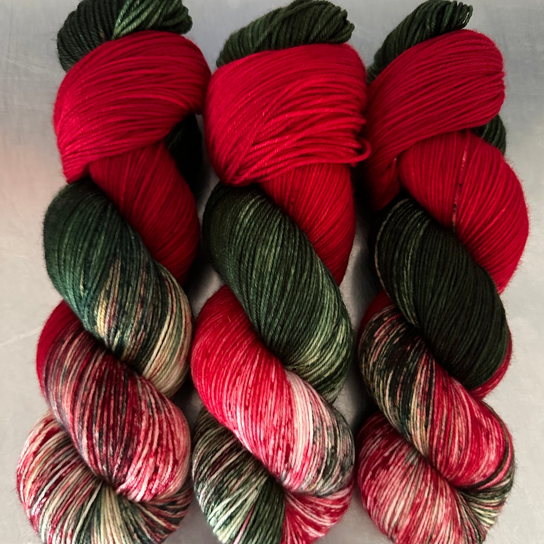 Christmas Yarn - 4ply Deluxe Hand Dyed Christmas Sock Yarn