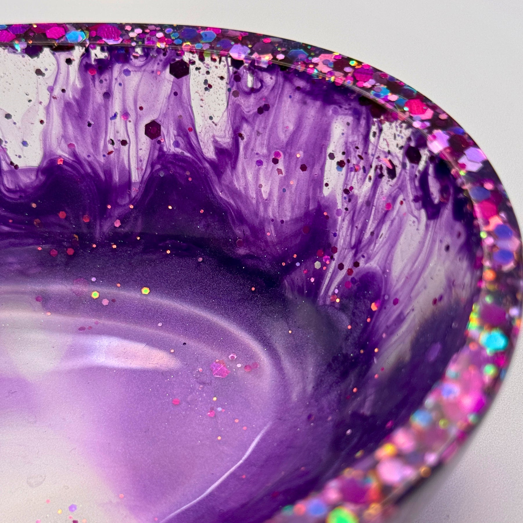 Handmade Oval Resin Bowl - Bold. Sparkly. Unique.