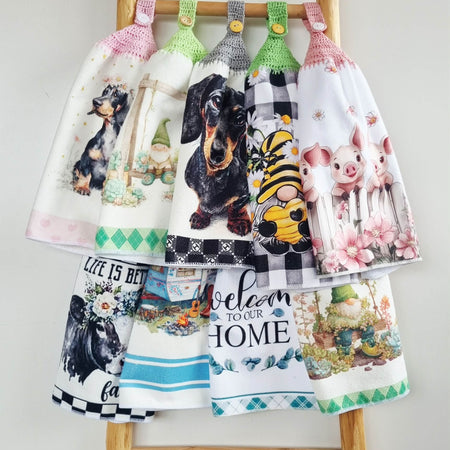 Kitchen Hand Towel | Hanging | Polyester Microfibre | SINGLE LAYER | 9 Styles - 19 - 27