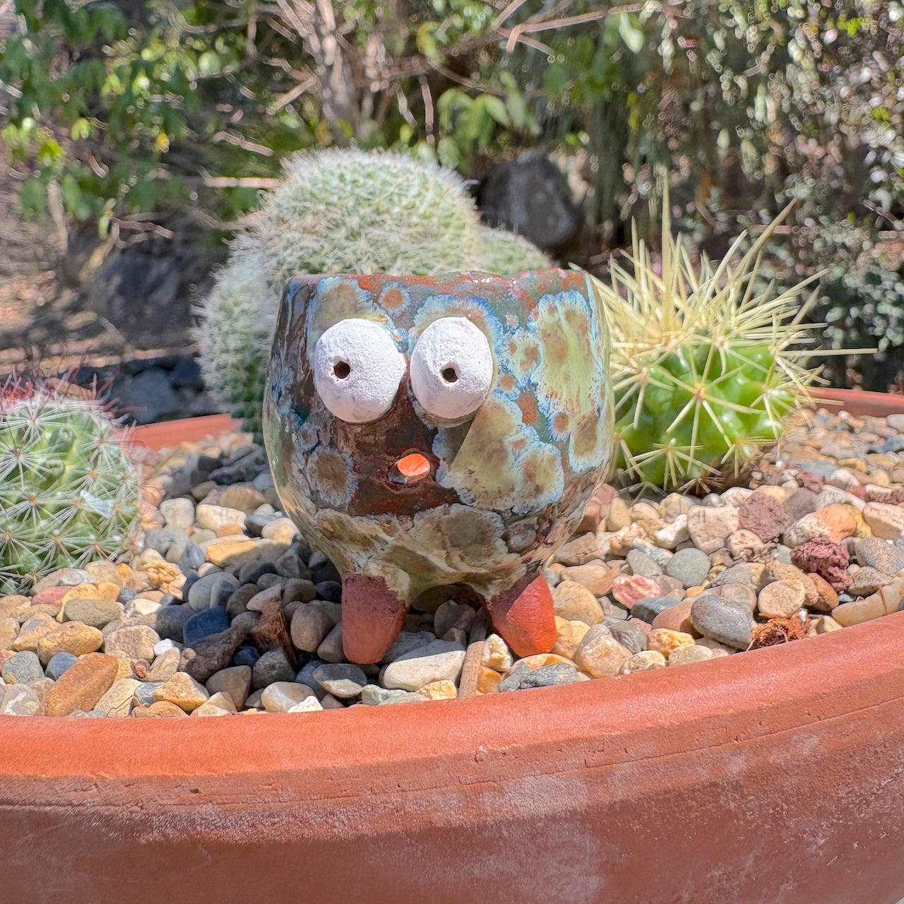 Ceramic tiny monster pot for cactus & succulent