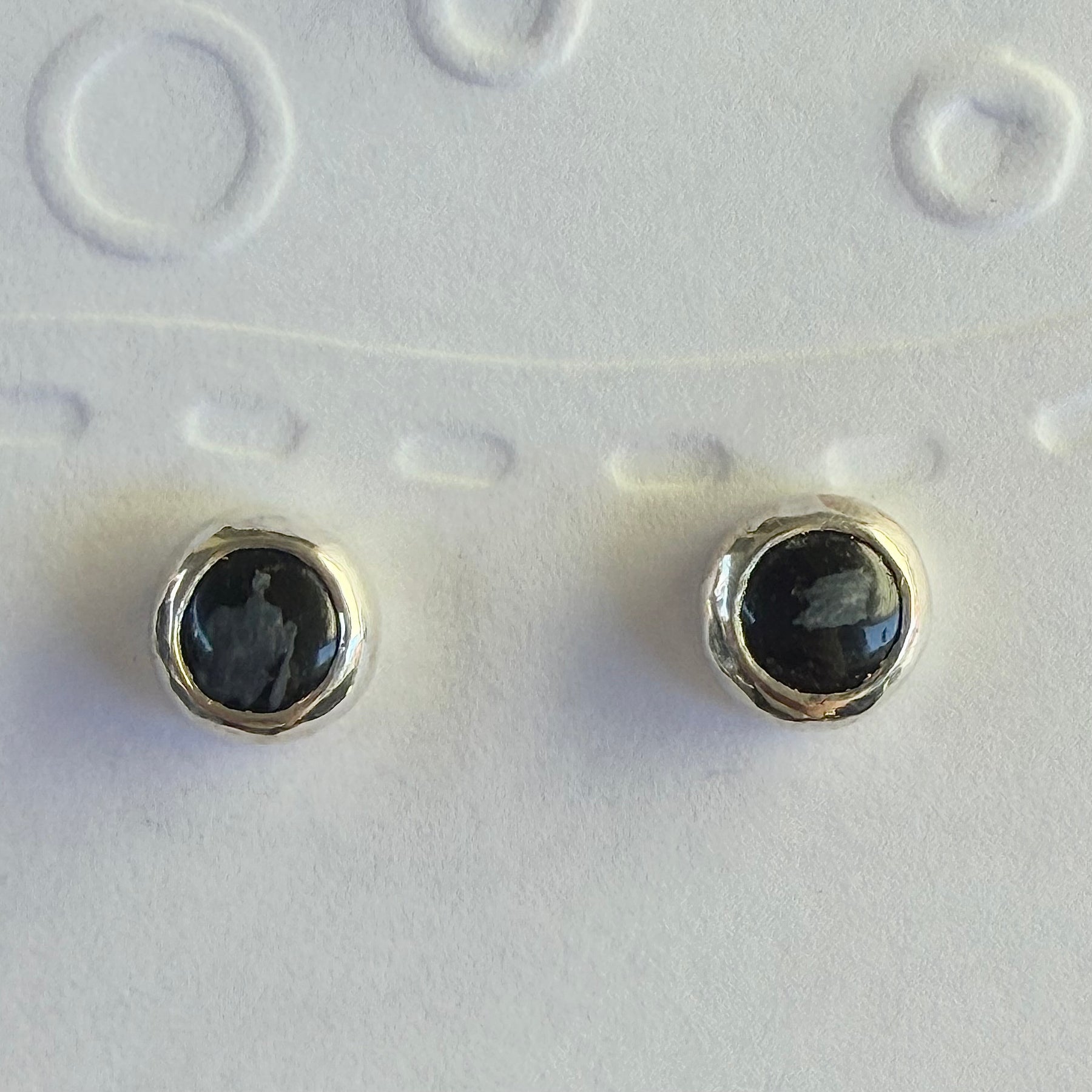 Snow Falling - Snowflake Obsidian Sterling Silver Stud Earrings