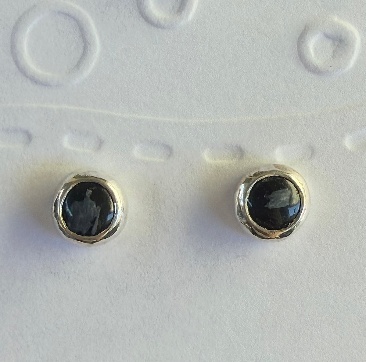 Snow Falling - Snowflake Obsidian Sterling Silver Stud Earrings