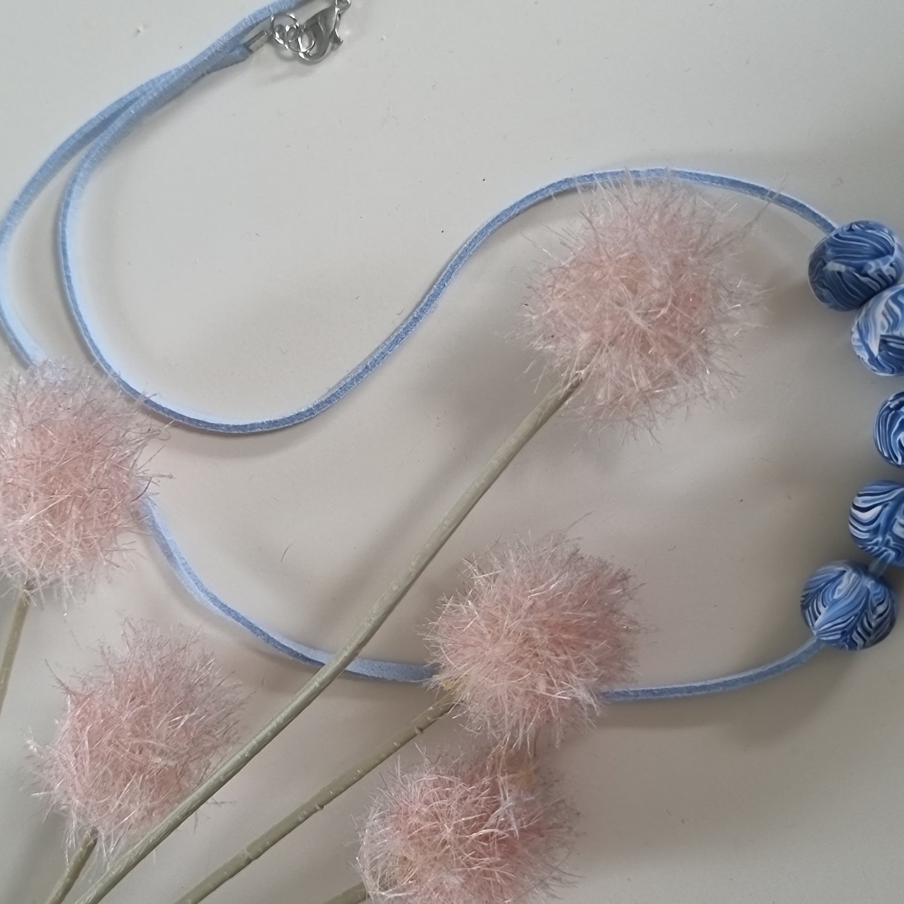 Blue Feather Minimalist Necklace