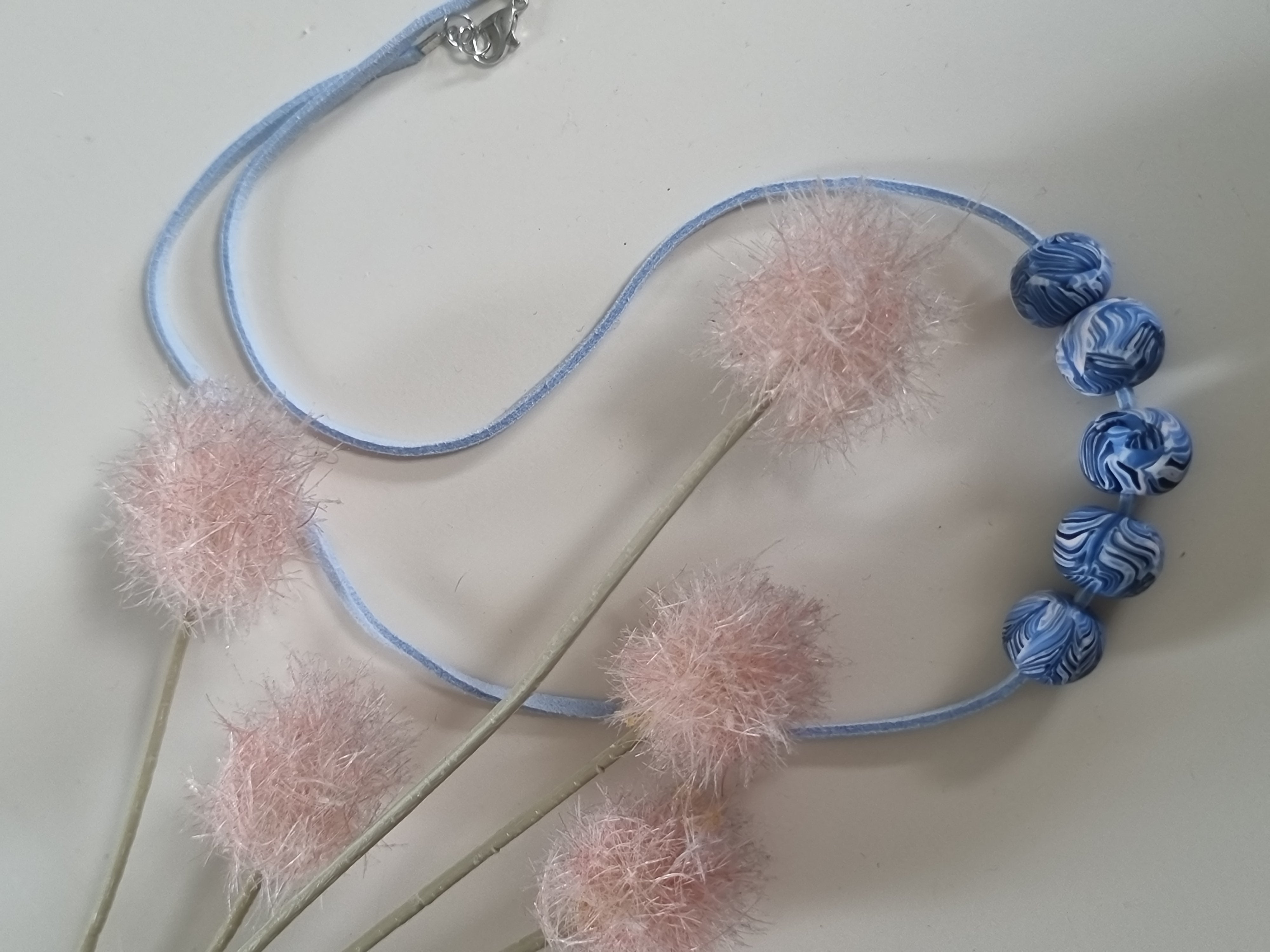 Blue Feather Minimalist Necklace