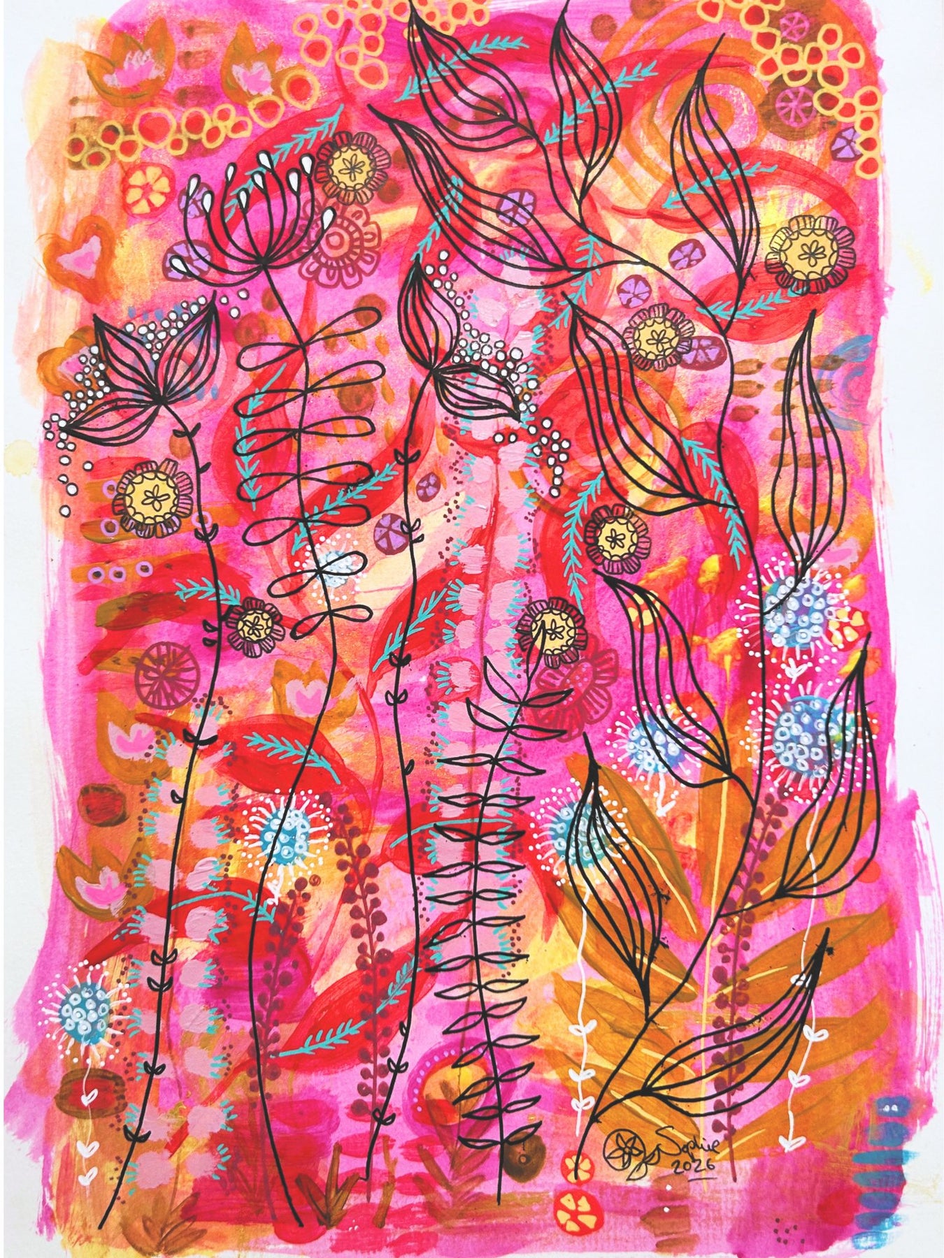 Original Hand Painted Artwork : Fine Lines of Summer