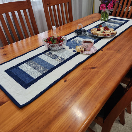Blue Quilted Table Runner