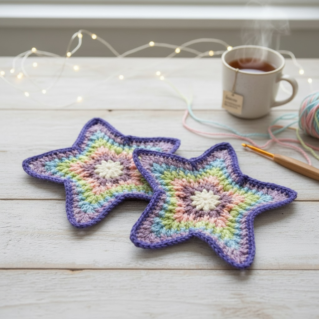 Crochet Starfish Coasters – Handmade Cotton Table Protectors – Coastal & Boho Home Decor – Australian Gift