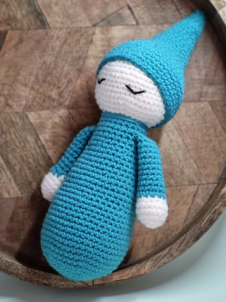 Handmade crochet sleepyhead doll plush toy