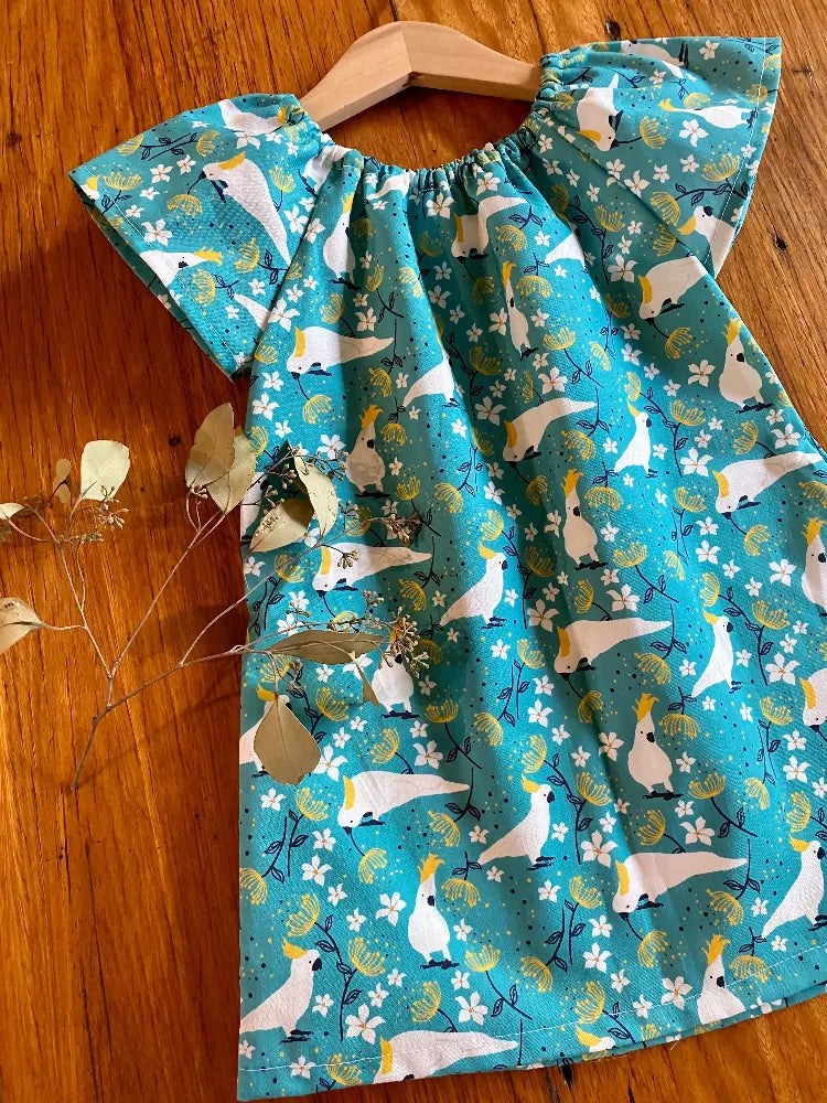 turquoise cockatoos dress 7