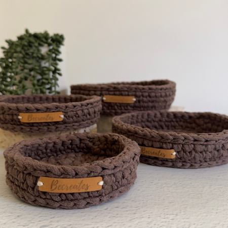 Handmade Eco Brown Nesting Basket Set Australia