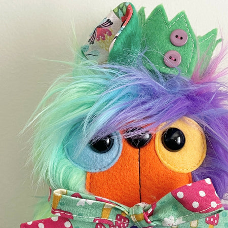 Littlebear Plush Crowned Green Rainbow 18cm Handmade Decorative Fur Bear