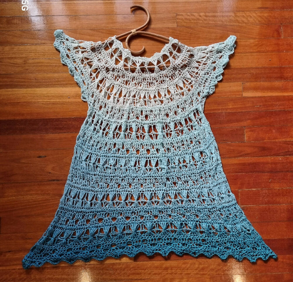 Crochet blue dress 6