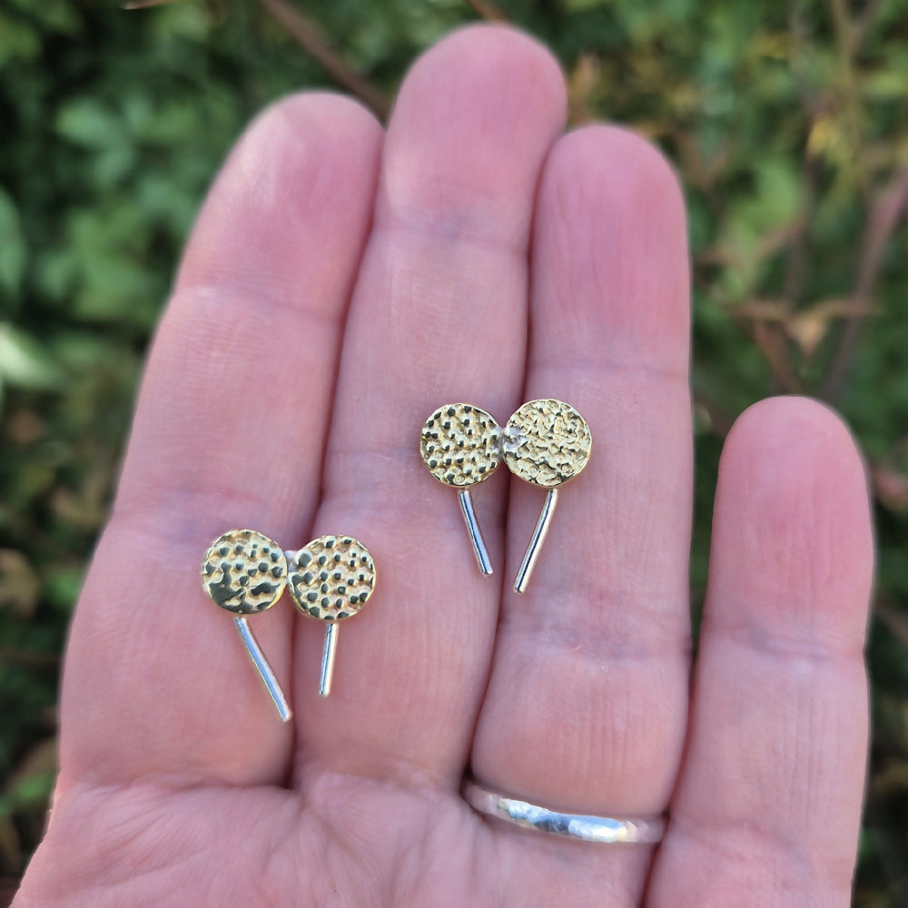 Billy Button Brass and Silver Earring Studs