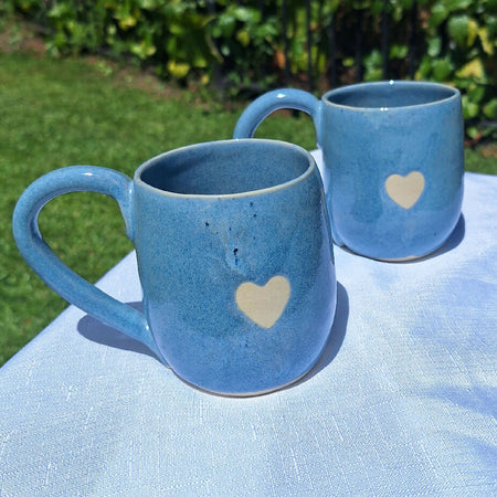 Blue Mugs with Heart