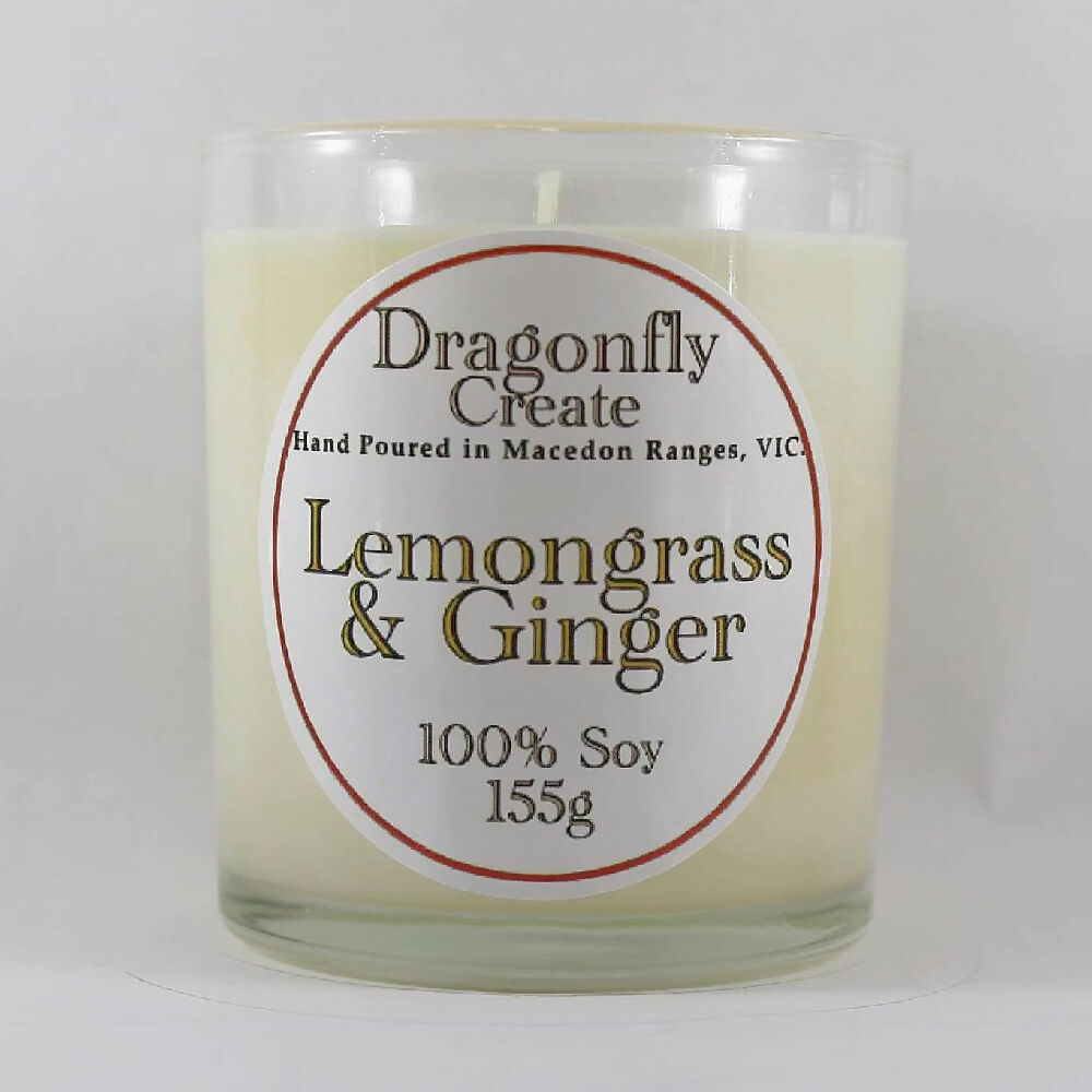 Lemongrass & Ginger | 100% Soy Wax Candle | 15/28/58 Hours