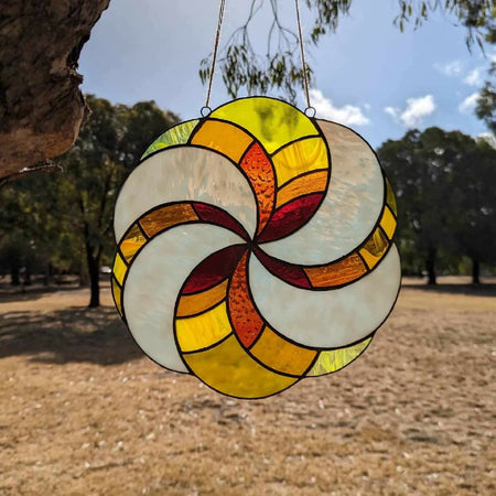 Stained glass circles suncatcher