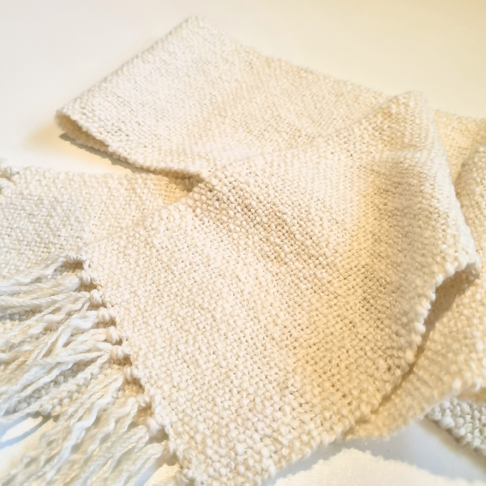 Handwoven wool scarf made with Bendigo Woollen Mill yarn