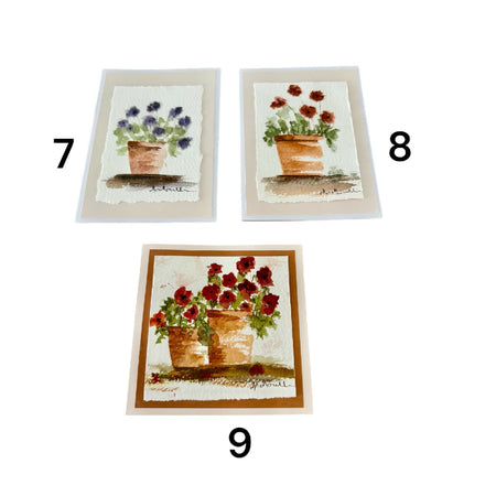 Handpainted greeting cards set of 3