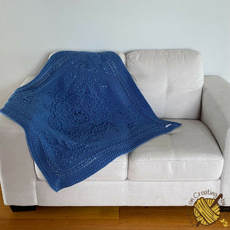 Handmade | Crochet | Heirloom | Baby Blanket | Lap Blanket | Denim