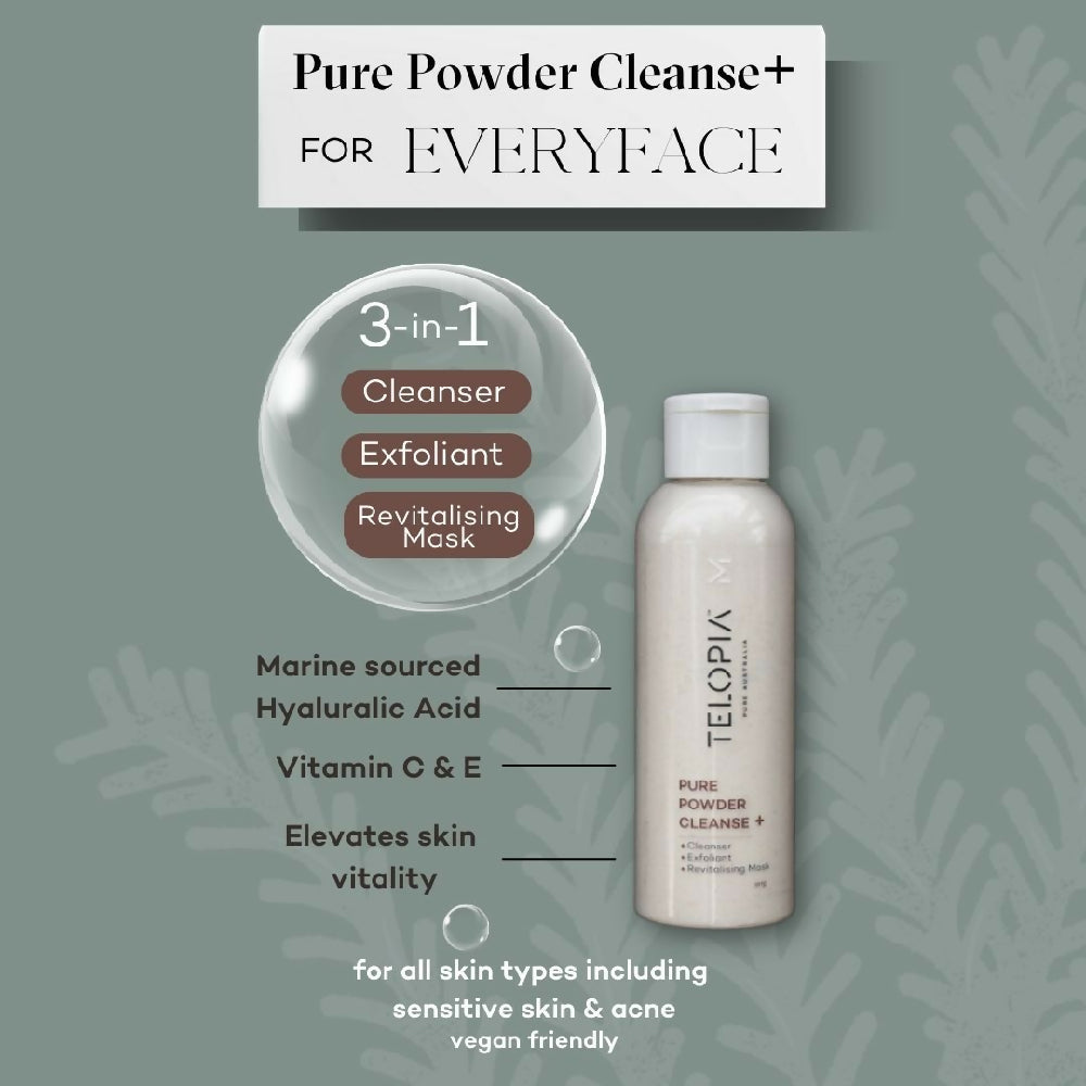 pure powder cleanse+ rich in vitamins c and e, collagen found in australian seaweed