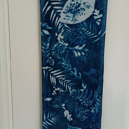 Cyanotype wall hangings on timber magnetic hangers- reversible