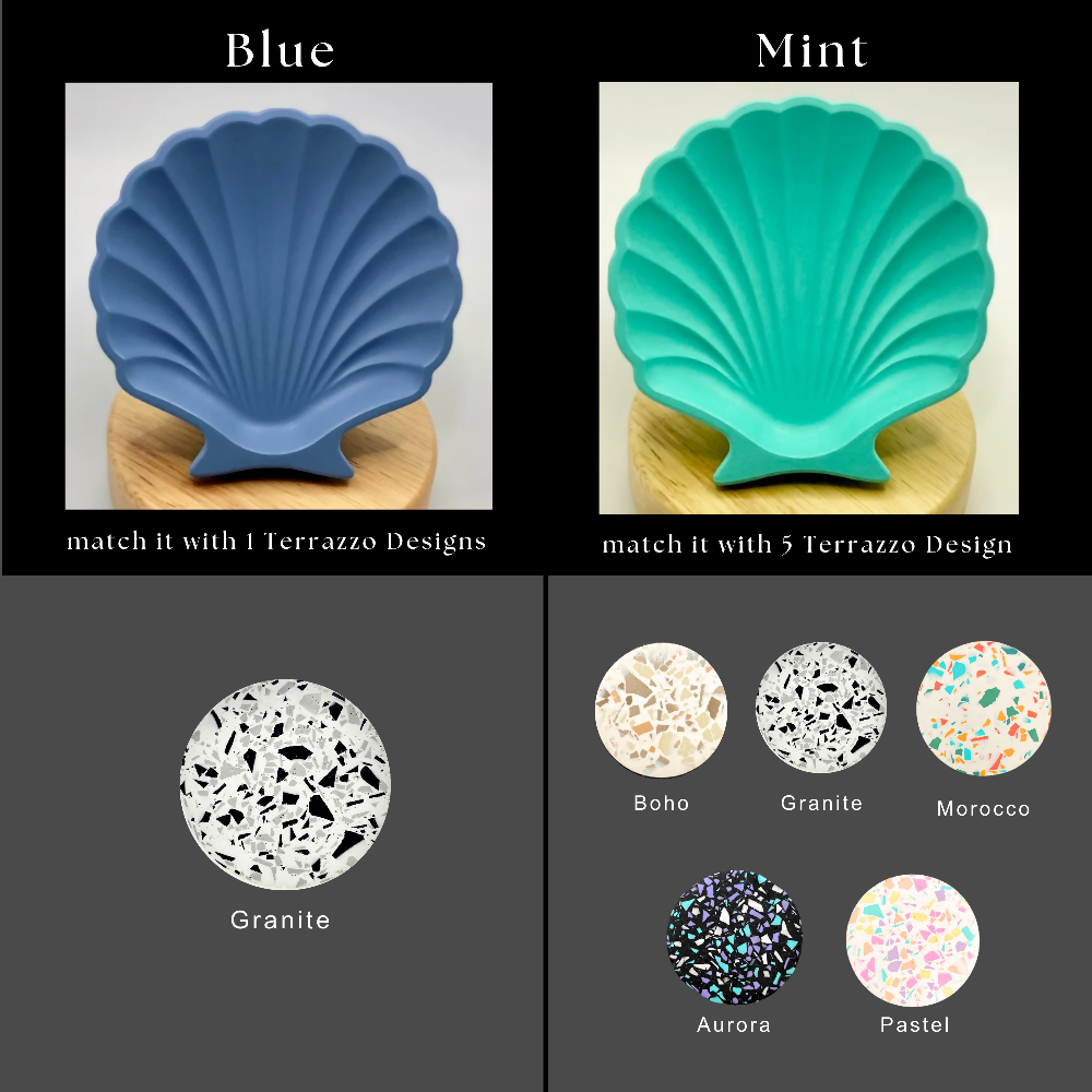 Blue & Mint_shells_terrazzo match